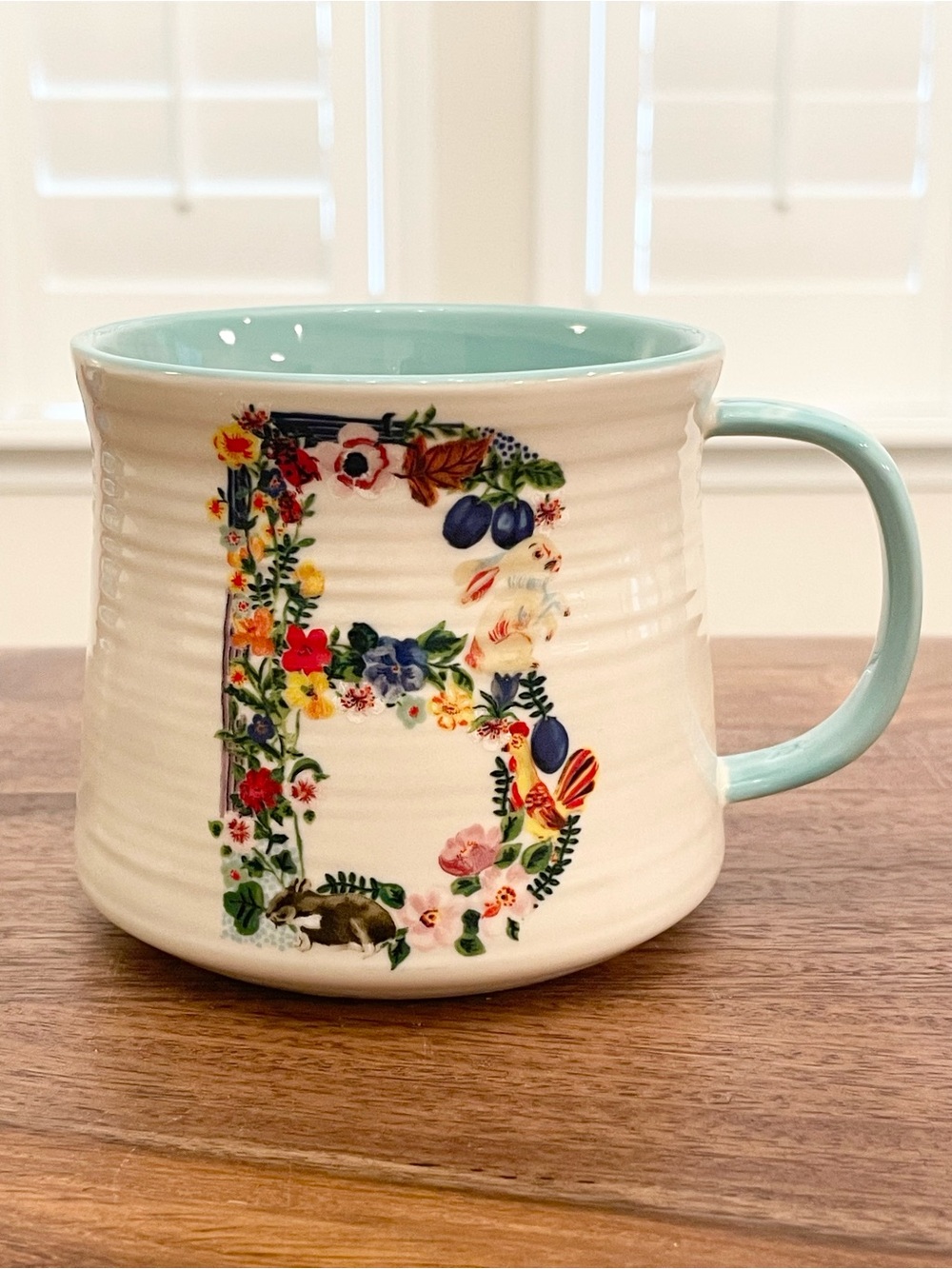 Anthropologie + Nathalie Lété Boquet Monogram Stoneware Mug -- Letter B